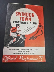 Swindon Town v Queens Park Rangers~Division 3 (South) Auto's 1954/55 (NSB) ~ F/P for sale on Ebay