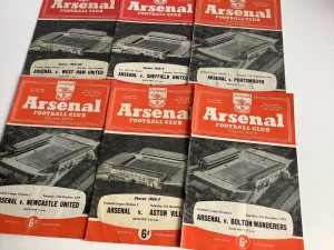 6 x Arsenal Home Football Programmes - All Listed 1950s for sale on Ebay