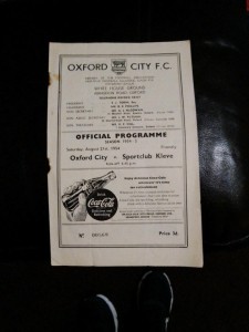OXFORD CITY V  SPORTCLUB KLEVE OFFICIAL PROGRAMME 1954/55, FRIENDLY MATCH for sale on Ebay
