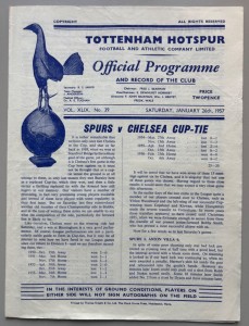 1956/57 Tottenham Hotspur v Chelsea FA Cup 4th Round for sale on Ebay