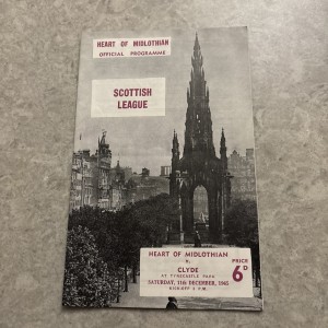 Hearts FC v Clyde SL Div 1 Match Programme 11.12.1965 !SALE!  for sale on Ebay