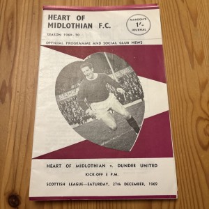 Hearts v Dundee United SL Div 1 Match Programme 27.12.1969 for sale on Ebay