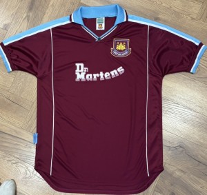 West Ham United Score Draw Home 2000 Shirt - Size Adult Extra Large 23inch P2P for sale on Ebay