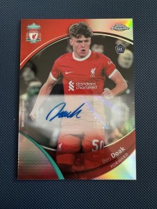 2023-24 Topps Chrome Liverpool FC Ben Doak Auto Chrome Refractor Auto (RC) AU-BD for sale on Ebay
