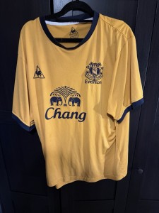 Everton 2011 2012 Away Shirt XL Mens Le Coq Sportif Yellow Football for sale on Ebay