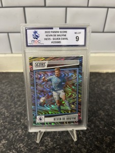 2022 Panini Kevin de Bruyne /25 Sliver Swirl MGC 9 Manchester City for sale on Ebay