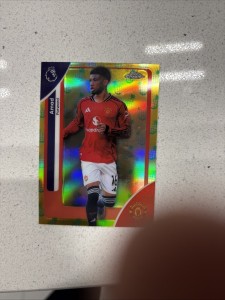 Topps Chrome Premier League 26 Amad Pineapple Parallel Manchester United for sale on Ebay