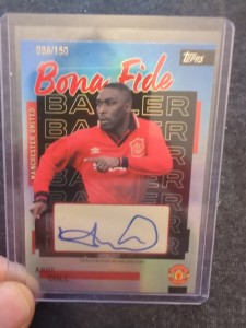 Andy Cole Auto /150 Bona Fide Baller Topps Manchester United Card for sale on Ebay