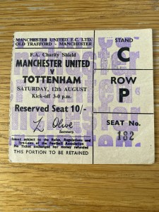 Ticket : 1967 Charity Shield Manchester United v Spurs. Very Rare for sale on Ebay