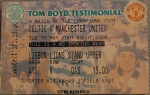 Celtic V Manchester United Ticket 00-01 for sale on Ebay