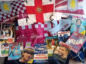 ASTON VILLA ASSORTED MEMORABILIA, SCARF, FLAGS,  SOUVENIR PROGRAMS for sale on Ebay