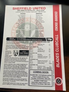 1999-00 Sheffield Utd v Arsenal (Youth Cup) for sale on Ebay