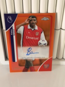 Topps Premier League Chrome 2026 Kanu Auto True Orange /25 Arsenal for sale on Ebay
