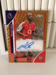 2025-2026 Topps Chrome Premier League PATRICK VIEIRA Gold Wave Auto /50 Arsenal for sale on Ebay