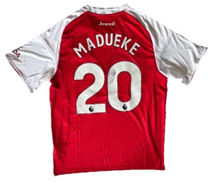 NONI MADUEKE Hand signed 2025/26 Arsenal Home Football Jersey Rare Proof & COA for sale on Ebay
