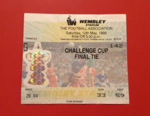 Ticket: 1990 FA Cup Final. CRYSTAL PALACE v MANCHESTER UNITED   vgc for sale on Ebay