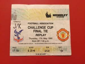 TICKET 1990 FA Cup Final Replay.  Crystal Palace v Manchester United    good for sale on Ebay
