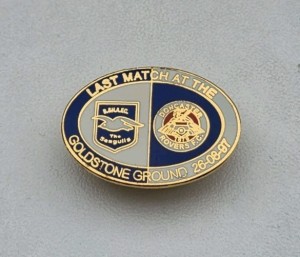 BRIGHTON V DONCASTER LAST MATCH AT THE GOLDSTONE 97 PIN BADGE RARE for sale on Ebay