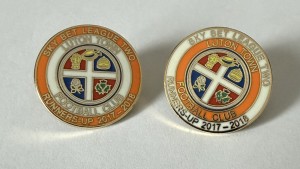2 X LUTON TOWN Football Club FC Badge LEAGUE TWO PROMOTION SEASON 2018 PINS for sale on Ebay