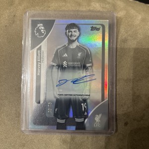 Topps Premier league 25/26 Harvey Elliot auto Liverpool/75 Black and white for sale on Ebay