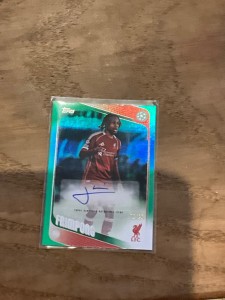 Jeremie Frimpong /99 Auto Green Refractor Liverpool FC 2025 Topps UEFA for sale on Ebay