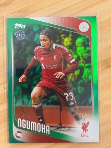 Rio Ngumoha /99 RC Green Refractor Liverpool FC 2026 Topps UEFA CL for sale on Ebay