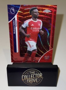 2026 Topps Chrome EPL Bukayo Saka /5 Red Wave Refractor Arsenal Colour Match for sale on Ebay