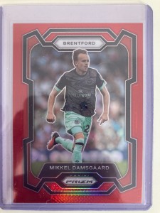 PANINI PRIZM PREMIER LEAGUE 23/24 MIKKEL DAMSGAARD BRENTFORD RED 36/199 for sale on Ebay