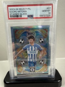 2023-24 Panini Select Kaoru Mitoma Stained Glass Case Hit Brighton PSA 10 for sale on Ebay