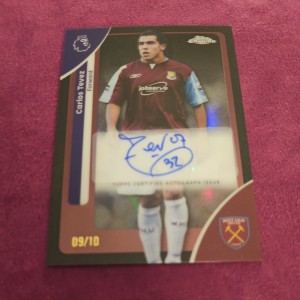 Topps Chrome Premier League 2026 Carlos Tevez Auto /10 Black Refractor West Ham for sale on Ebay