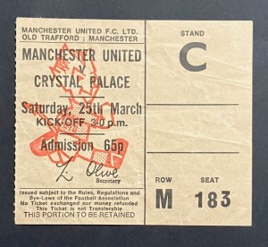 Manchester United v Crystal Palace - 1971/72 - Div 1 Match Ticket  54 years old for sale on Ebay