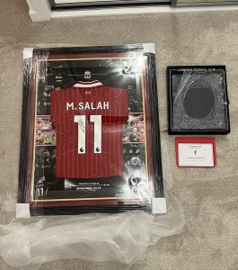 Mohamed Salah Signed Framed Shirt With Club Issued Liverpool COA ￼ for sale on Ebay