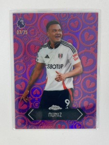 TOPPS PREMIER LEAGUE CHROME 2026 RODRIGO MUNIZ FULHAM HEARTBREAKER 7/75. for sale on Ebay