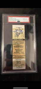 Nolan Ryan Texas Rangers Signed 300th Win Full Ticket PSA Slab for sale on Ebay