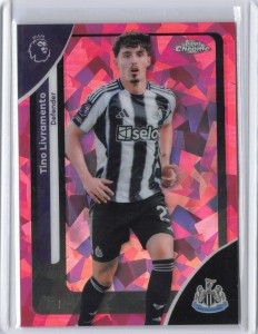 Topps Chrome Sapphire Premier Leag. Newcastle Tino Livramento /1 Padparadscha for sale on Ebay