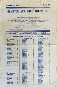 Brighton v Norwich City F A Cup 2nd round replay 1957/58 for sale on Ebay