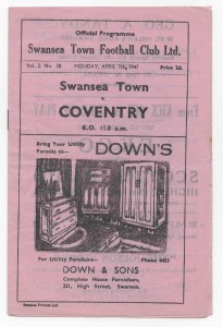 1946/47 Division 2 - SWANSEA TOWN v. COVENTRY CITY for sale on Ebay