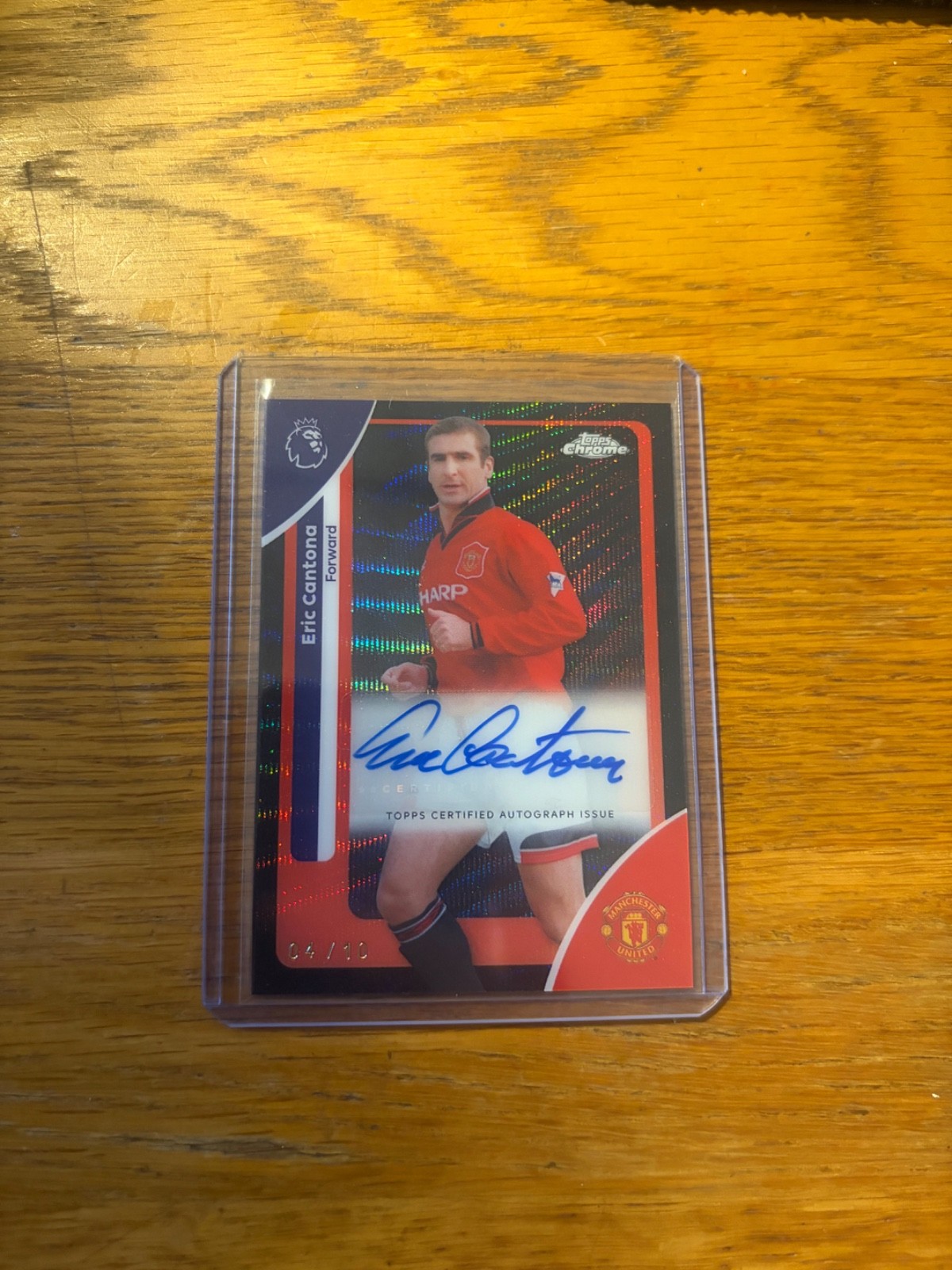 Topps Premier League Chrome Manchester United Eric Cantona - Auto 04/10 for sale on Ebay