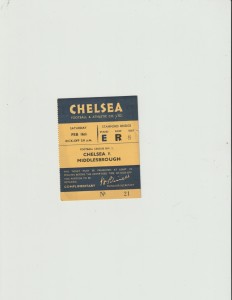 1951/52 Div.1. Chelsea v Middlesbrough.MATCH TICKET! for sale on Ebay