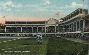 RARE COLOR 1908 Baseball Stadium Postcard Cincinnati  Reds Palace of The Fans for sale on Ebay