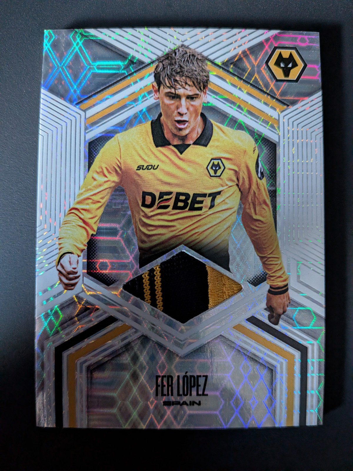 Fer Lopez Wolves Futera Fans Selection Match Worn Patch 1/1 One Of One Card for sale on Ebay
