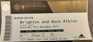 Manchester United V Brighton Ticket 2017-18 for sale on Ebay