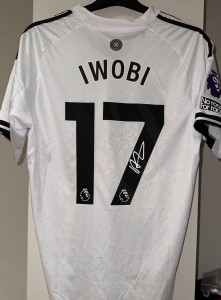 Alex Iwobi signed 25 26 Fulham FC home shirt jersey photo proof COA for sale on Ebay