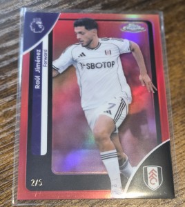 Topps Chrome 25/26 EPL Raul Jimenez Fulham Red Refractor for sale on Ebay