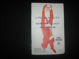 LINCOLN CITY  V  NEWPORT COUNTY  (DIV 4)  24-4-65  RARE for sale on Ebay