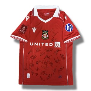 Squad Signed WREXHAM FA Cup 25/26 Football Home Shirt Memorabilia - COA & Proof for sale on Ebay