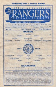 RANGERS V KILMARNOCK 13/2/1954 SCOTTISH CUP1 for sale on Ebay