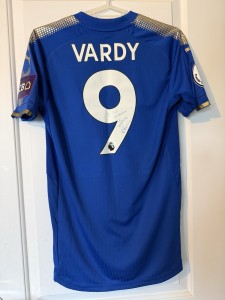 Leicester City 17/18 Home Shirt  Match Issued and Signed Jamie Vardy for sale on Ebay