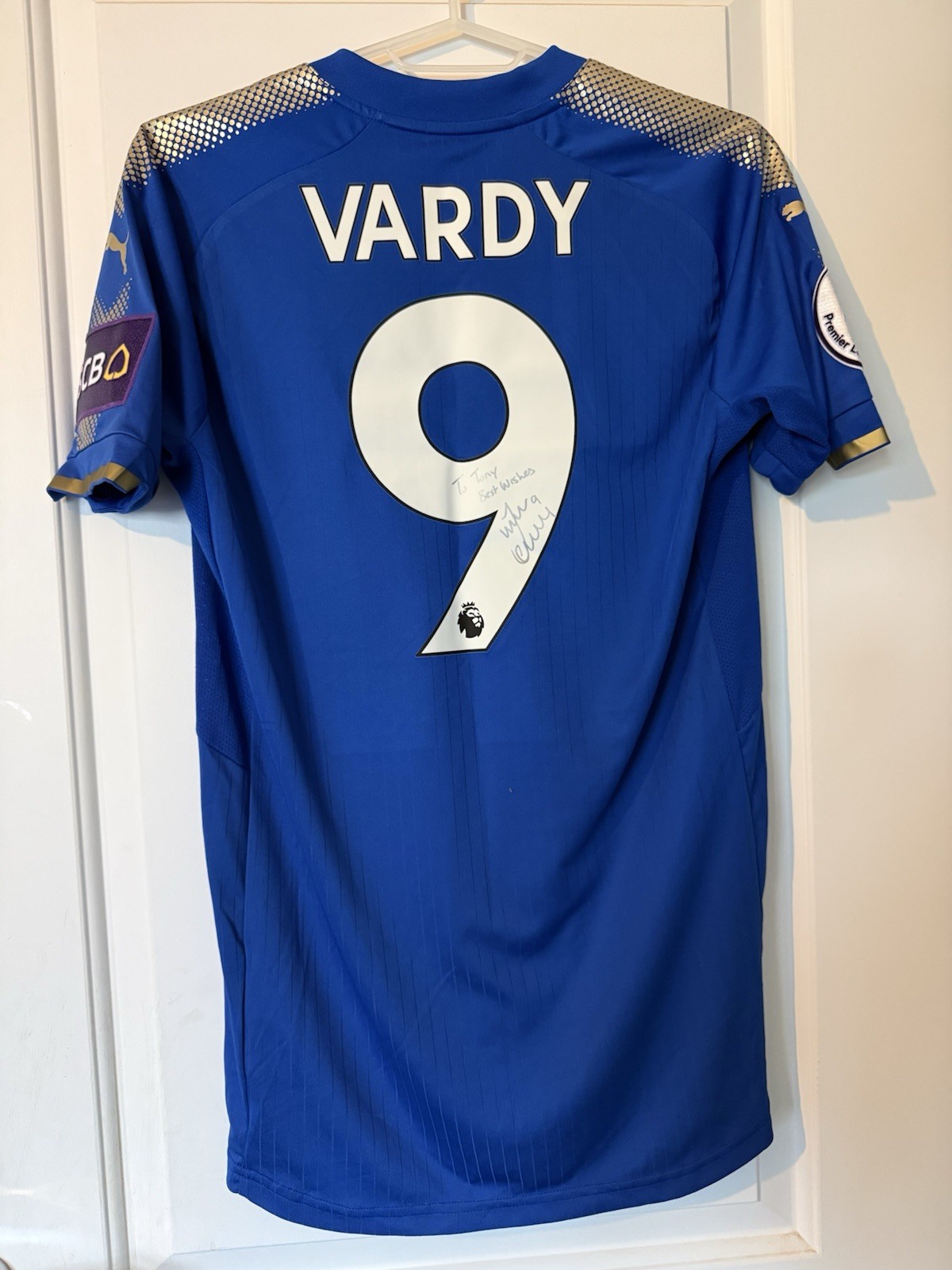 Leicester City 17/18 Home Shirt  Match Issued and Signed Jamie Vardy for sale on Ebay