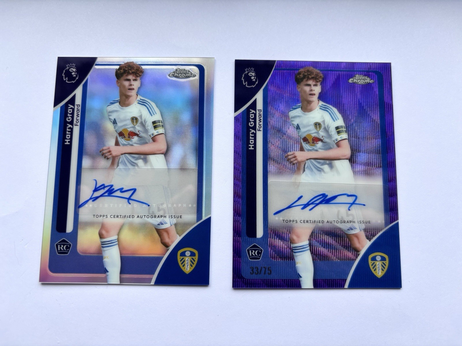 Topps Chrome Premier League 25/26, Harry Gray Base Auto And /75 Auto, Leeds RC for sale on Ebay